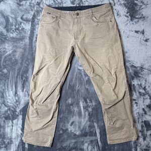 KUHL Rebel Outdoors Canvas Hiking Pants Distressed Color Khaki Brown Size 38x32